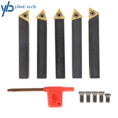 5 Pieces 1/2 “lathe indexable carbide insert Bits+turning tool bit holder kit