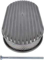 15″ Oval Full Finned Polished Aluminum Air Cleaner Filter Fits for Chevy SBC