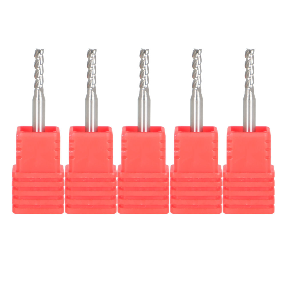 5 PCS 3/32″ 4 Flute Carbide End Mill 1-1/2″ Overall Length 3/8″ LOC New