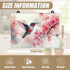 HummingBird Cherry Blossom Stove Top Covers for Electric Stove, Spring Flower…