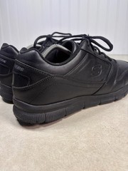SKECHERS Nampa WIDE SR Work Shoes Relaxed Fit MENS 13 Wide Triple Black 77156W