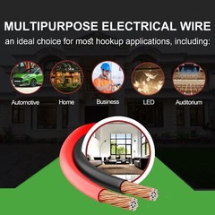100FT 14/2 Gauge Red Black Cable Hookup Electrical Wire LED Strips Extension …
