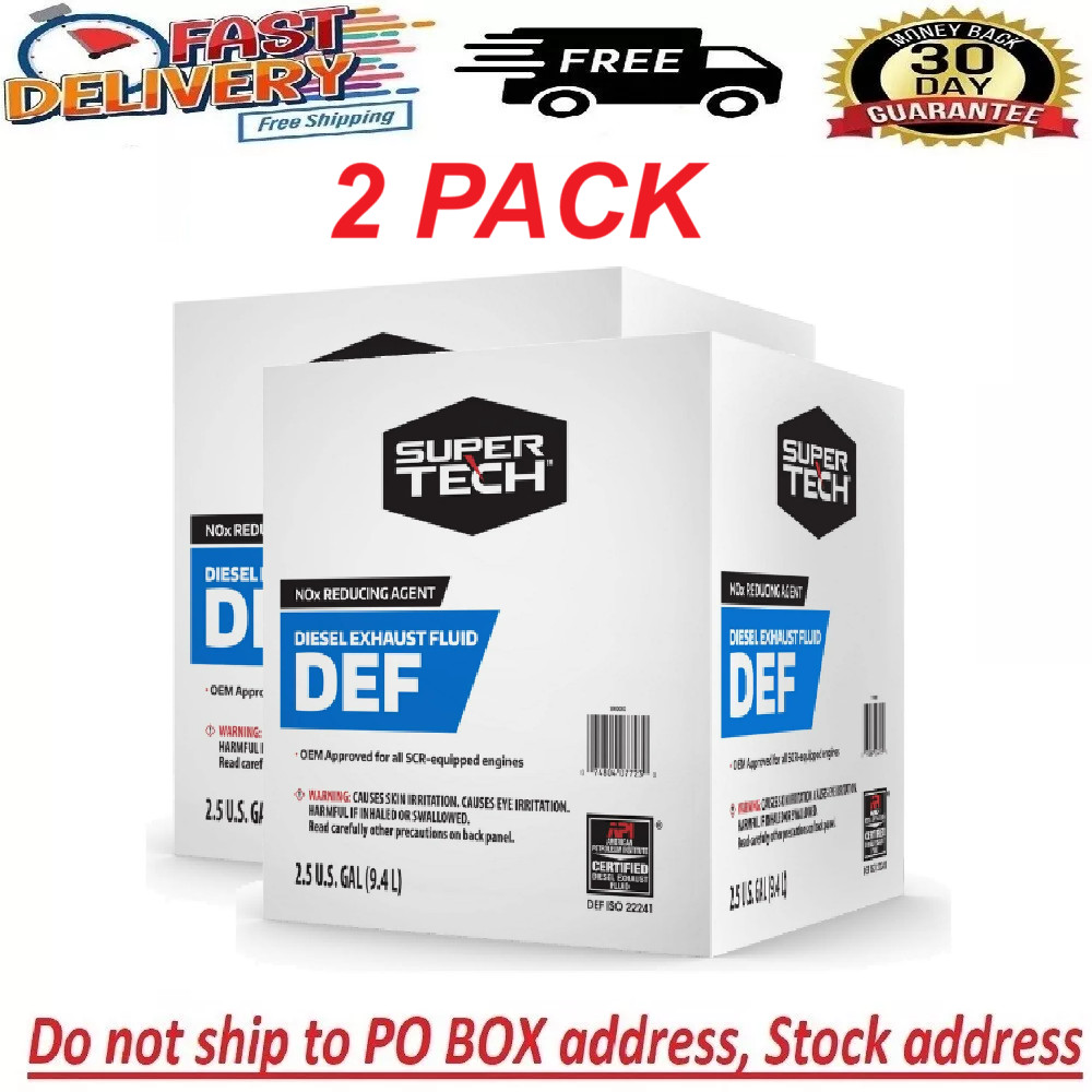 (2 PACK) Super Tech DEF Diesel Exhaust Fluid, mad in the USA 9.46 L 2.5 Gallon