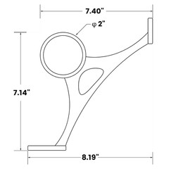 4Ft Bar Foot Rail Kit Undercounter Mount Hardware and Tubing Complete Kit 2” OD