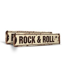 ROCK & ROLL Vintage Style Street Sign Metal Plastic fame music band guitar