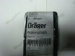 Dräger 8101661 Tube Toluene 5/B 5-300 ppm Pack of 10 NIB