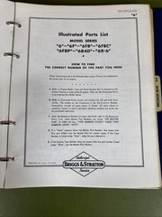 lot of 40 + vintage Briggs & Stratton Illustrated Parts List Manuals & Binder