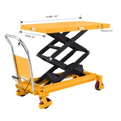 APOLLOLIFT 1760lb Heavy Duty Hand Lift Table Hydraulic Trolley Cart 59″ Max Lift
