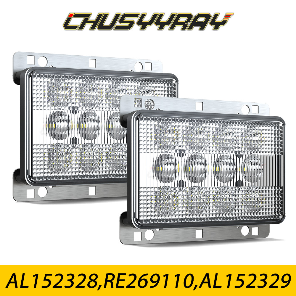2x 60W LED Work Lights Headlights Fits Deere Tractor AL152328 RE256444