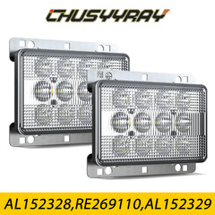 2x 60W LED Work Lights Headlights Fits Deere Tractor AL152328 RE256444