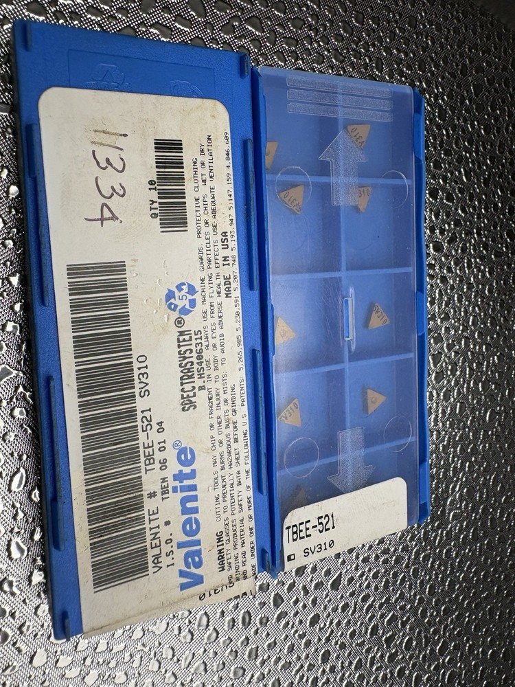 VALENITE Indexable Carbide Inserts TBEE-521 SV310 New Lot Of 2 Partial Boxes