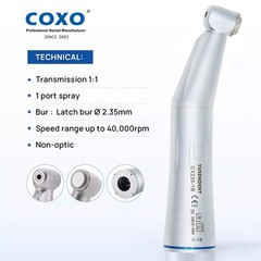 COXO Dental 1:1 Contra Angle Handpiece Fiber Optic LED Low Speed E Type KAVO NSK