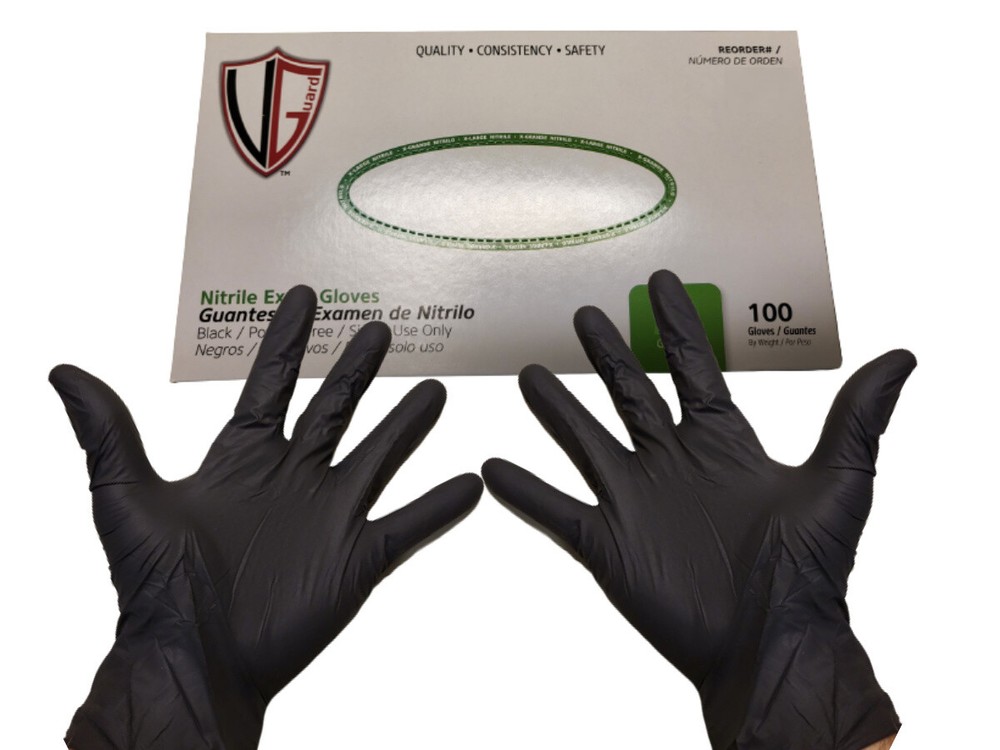 Black Nitrile Exam Gloves, 3.5 mil thick, Small, Medium, Large, XL 100/box