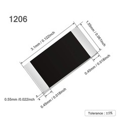 Kit de 1200 resistencias SMD 1206 de 0 a 10 MΩ y 60 valores 1/4W 0.25W ±1%
