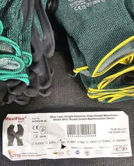 (24 PAIRS) MaxiFlex 34-8743 (size L) Cut Resistant Gloves. Size Large And 12 Med