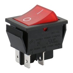DPST Rocker Switch,ON/Off 4-Pin 16A 250V AC,Red LED Illuminated Snap-in Power…