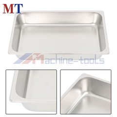 2-Pack Full Size Hotel Steam Table Pan with Lid 4 Inch Deep Stainless