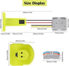 DC 18V to 12V 180W Step Down Converter Voltage Regulator For Ryobi Battery 18V