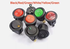 KCD1 Round Power Button Switch With Light 2/3/4/6-Pin 2/3-Way OFF/NO Hole 20MM