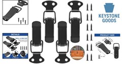 4Pcs Black Metal Toggle Latch Set with Screws for Wood & Storage Containers