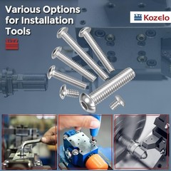 Kozelo 50pcs Button Head Socket Cap Screws – [M4-0.7x12mm] 18-8 Stainless Ste…