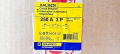 Square D KAL36250 600Volts 3-Pole 250 Amp Circuit Breaker New In Box