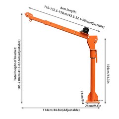 1100LBS Truck-Mounted Crane Hoist with 12V Electric Winch Pickup Truck Jib Crane