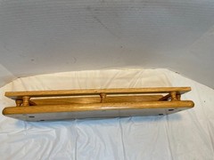 Vintage Desk Organizer Oak Wood Table Book Rack Shelf Country Ship 20.5 x 8 x 2
