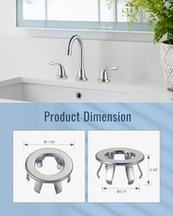 Sink Overflow Ring Brushed Nickel: ARCORA 2 Pack Solid Brass Bathroom Vessel Sin