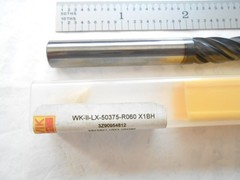 NEW SANDVIK 3/8″ DIA. X 1-1/2″ LOC X 3-1/2″ L X .060″ CR. 5FL CC CARBIDE ENDMILL