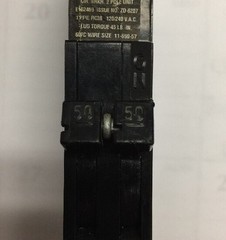 Zinsco GTE Sylvania 50 AMP 2 Pole Breaker Type RC-38 with 240V PIN SHIPS TODAY