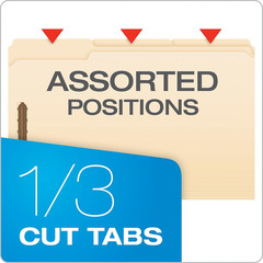 Manila Fastener Folders, Legal Size, 2 Fasteners, 1/3 Cut, 50/BX (FM313EE)