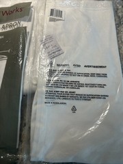 Tapered Aprons Set Of 2 White Chef Works LCBA Polycotton Reversible Durable NWT