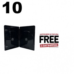 10 PREMIUM GLOSSY Black 4K Blu-Ray Double Cases 11MM **1-3 DAYS