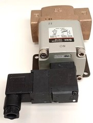 SMC VNB412B Solenoid Process Valve Ports 1-2/ 1/8″ NPT Ports A-B/1″ NPT DC21-26V