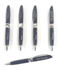 5ct Misprint Premium Executive Metal Pens: HUB PEN Lombardo Marble Trim BLACK