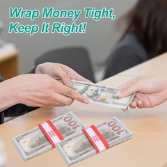 200Pcs Money Band 10000 Dollar Money Bill Wrapper Self-Adhesive Bill Dark Yellow