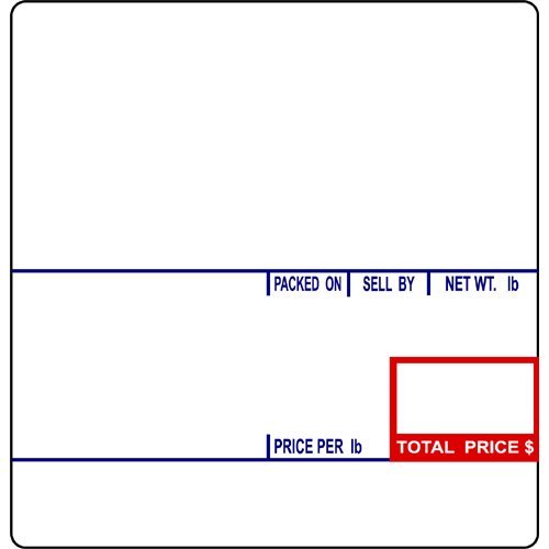 CAS LST-8020 Scale Label, 58 x 60 mm, UPC/Ingredients 12 rolls of 500 labels
