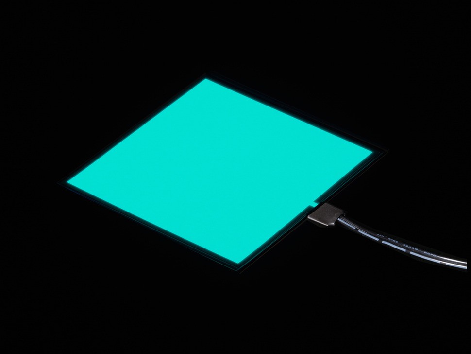 Adafruit Electroluminescent (EL) Panel – 10cm x 10cm – Aqua Part # 623