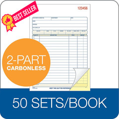 Adams Sales Order Book, 2-Part, 5-9/16 x 8-7/16 Inches, White/Canary