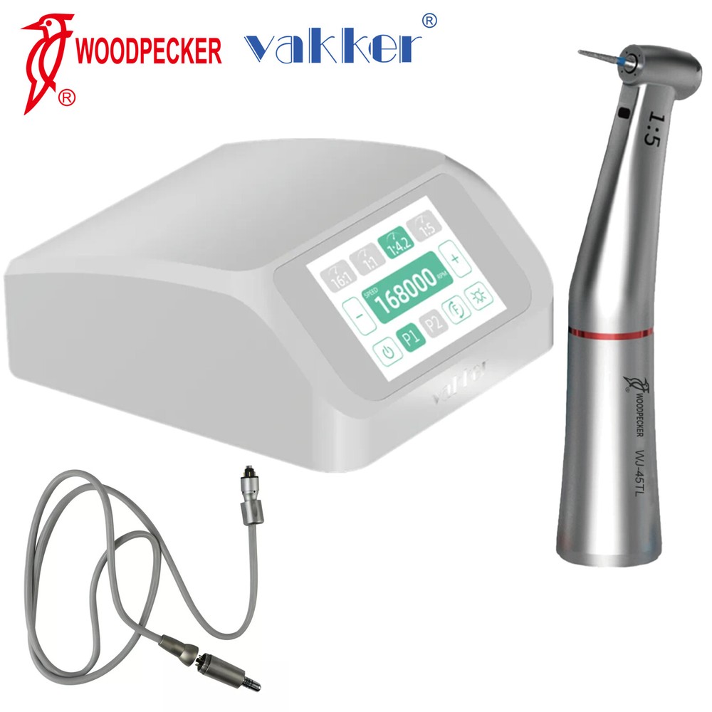 Vakker Electric Dental Motor + Woodpecker 1:5 Fiber High Speed Handpiece