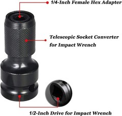 2 Adaptador De 1/2 a 1/4 Para Taladro Impacto Heavy Duty Llave Vaso Hexagonal