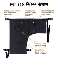 Tattoo Apron – Vegan Leather, Wipeable – Quick-Release Straps – Tattoo Artist