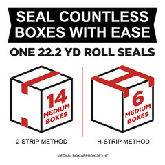 Heavy Duty Packing Tape with Dispenser, 1.88” x 22.2 yd, Clear BOPP Carton Seal