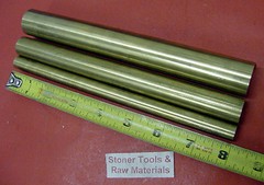 3 Pieces 1″, 3/4″ & 1/2″ C360 BRASS SOLID ROUND ROD 8″ long New Lathe Bar Stock