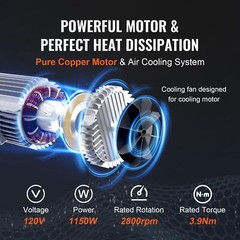1150W 110V Electric Steel Wire Winch w/ Wireless Remote Control 1320lbs Capacity