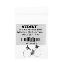 4Pcs Dental Ortho 1st Molar Buccal Tube with Bands Conv Roth.022 35#-40+#