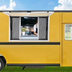 Concession Stand Serving Window Pneumatic Food Truck Service Awning Window 105mm