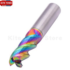 3Pcs 1/2″ 45° Helix 3 Flute Carbide Square End Mill For Aluminum – DLC Coated