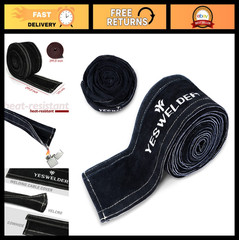 Flame Resistant Leather TIG Welding Torch Cable Cover – 25ft (7.6m) Durable Prot